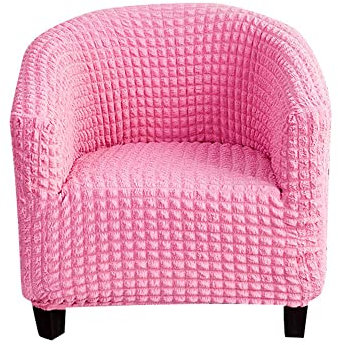 Morbuy Housse de Fauteuil Club 1 Place, Cabriolet Chesterfield Extensible Housse de Fauteuil Tub Chair Revêtement de Chaise Lavable Protection de Meubles pour Le Salon (Rose foncé)