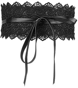 ZKGYUS 1 Stück Damen Gürtel, Taillengürtel, Bindgürtel, Obi Gürtel, Gürtel Zum Binden, Gürtel Für Kleider Damen, Gürtel Breit Schwarz