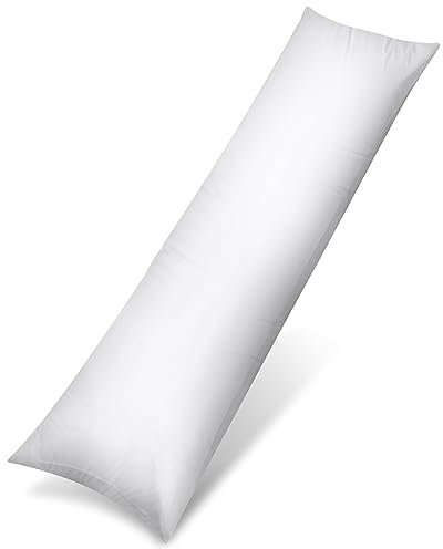 Utopia Bedding Nackenkissen, 40x145 cm Ganzkörperkissen, weiche Hohlfaserfüllung, langes Schwangerschaftskissen zur Unterstützung der Mutterschaft und für Seitenschläfer (Weiß)