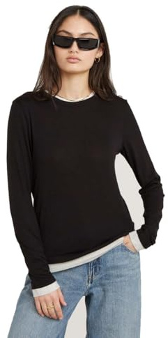 G-Star Damen Double Layer Top, Schwarz (dk Black D25049-D703-6484), S