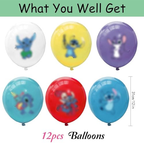 Luftballons Geburtstag, 12 Stück Cartoon Geburtstag Luftballons, Geburtstagsluftballons, Helium Luftballons, Geburtstagsballon, Luftballons für Kinder, für Babyparty, Geburtstag Party Deko