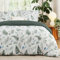 BEDSURE Bettwäsche 155x220 3teilig Bettbezug - Bettwäsche-Sets 155 x 220 cm mit 2 Kissenbezüge 80x80 cm, ÖKO-TEX Wendebettwäsche Bedding Muster Grün Blumen Pflanzen für Einzelbett mit Reißverschluss