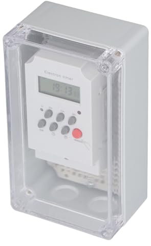 Pool Pump Timer, Settings Modes, Manual Button, Waterproof Shell, Built in Battery, for Swimming Pool Pumps, Heaters, Filters, Motor Driven Equipment (DC 12V)