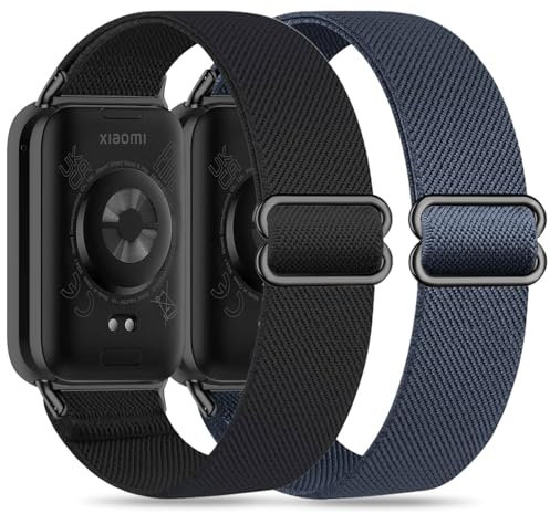 Wizvv 2 Pack Nylon Armband kompatibel mit Xiaomi Mi Band 9 Pro/8 Pro/Redmi Watch 5/Watch 4, Schnellverschluss Ersatz Sport Uhrenarmband für Damen Herren