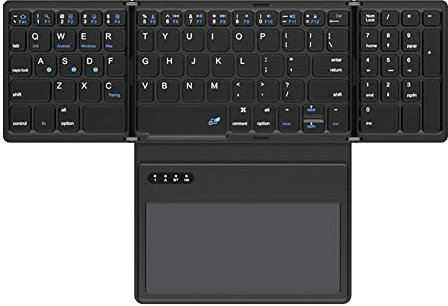 Fluaonb Tastiera Wireless Bluetooth con Touchpad Tastiera Pieghevole Tascabile Ultra Sottile per Tablet PC IOS, Android, Windows, 500364641