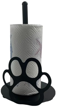 Ctpeng Küchenrollenhalter Schwarz,mit Anti-Rutsch - Süßer Katzendesign Aufbewahrung für Küche & Wohnzimmer (32x18cm)