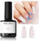 modelones UV Nagellack Weiß Rosa, 15 ML Gellack Pearl Effect Schimmer Meerjungfrau Gel Nagellack, Glitter Uv Lack Swirl Effekt, Soak Off Gel Nail Polish Nail Art DIY