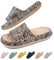 IDEINER Badeschuhe Damen Herren Hausschuhe Cozislides Original Slippers Wolken Pantoletten Rutschfest Weicher Dicker Sohle Badelatschen Sommer Sandalen Cloudyzz Slides Leopardenmuster Gr. 38/39