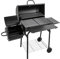 Barbecue a carbonella con coperchio per esterni, grande superficie, da campeggio, da giardino, con coperchio, per 10 persone, per giardino, terrazza, campeggio