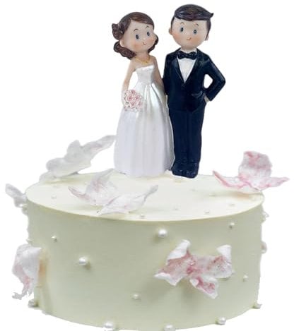 KOBOKO Tortenfigur Hochzeit, Brautpaar Figuren Torte Tortenaufsatz, Hochzeitsfiguren Brautpaar, Geschenk Ornamente für Wedding Trauung, Cake Topper Hochzeitit