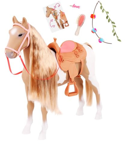 Our Generation - Palomino Hair Play Horse - braunes Pferd zum Frisieren - Buntem Styling-Accessoires - Spielzeug für Kinder ab 3 Jahren
