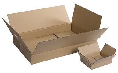 WePack 25 Stück Faltkarton 310x220x70 mm Versandkarton E-commerce Karton 1-Wellig 400G Braun Kartonage Verpackung Postkarton Versandschachtel Paket Päckchen