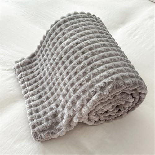 Hixingo Couverture Plaid Polaire Flanelle Couverture de Canapé à Carreaux Jeté de Canapé Couverture Lit 2 Personnes Epaisse Douce et Chaude, Convient à Toutes Les Saisons (200x230cm,Gris argenté)