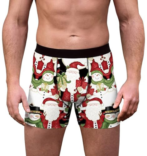 Boxershorts Adventskalender, Boxershorts Herren Weihnachten, Weihnachtsunterhose Herren Boxer Shorts Christmas Motiv Boxershorts Lustig Unterwäsche Weihnachtsmann Kostüm Nikolaus Unterwäsche