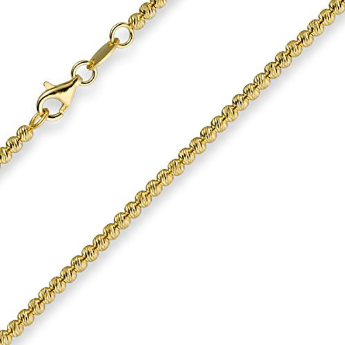 2,5mm Kette Collier Kügelchenkette Kugelkette 750 Gold Gelbgold 45cm