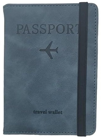 Souvik Porta Passaporto con Blocco RFID Custodia Passaporto da Viaggio in Pelle PU Protezione per Documenti di Viaggio e Carte di Credito