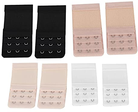 Bra Extenders 3 Hooks, 8Pcs Soft and Comfortable Low Back Bra Converter Women'S Bra Extenders Elastic Bra Extender 3 Row Stretchy Bra Extension Band