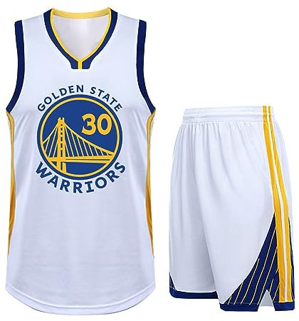 2-Teiliges Kinder/Erwachsene Basketball Trikot Shirt und Shorts, Kinder/Erwachsener Basketball Trikot Set, Basketball-Spieltrikots für Herren/Jungen Weiß M
