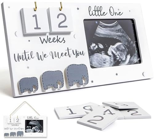PANYI Baby Bilderrahmen Ultraschall Baby-Bilderrahmen Zum Ersten Scan der Schwangerschaft Sonogramm Countdown Wochen Geschenke für Werdende Mütter