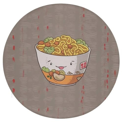 TKJMCSW Egg Cup Noodle Ramen Memory Foam Chair Cushions Non Slip Dining Chair Cushion Outdoor Chair Cushions with Removable Covers Round Kitchen Chair Pads 15 X 15 Inches Soft Bar Stool Cushion