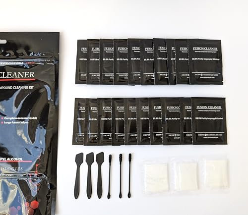 Fusion Cleaner – Tim Reinigungskit für Wärmeleitpaste & Flüssigmetall – 20x Alkoholtücher 99,9 % IPA (15x12 cm) + Zubehör | Entwickelt in Deutschland - Amawi Technologies