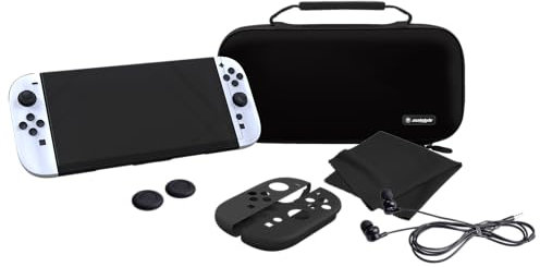 snakebyte Tasche & Zubehör-Set für Nintendo Switch 2 - Starter-Kit mit stoßfestem Case, Displayschutz, Joy-Con Zubehör, In-Ear-Kopfhörern & mehr – Komplett-Set für Schutz & Gaming