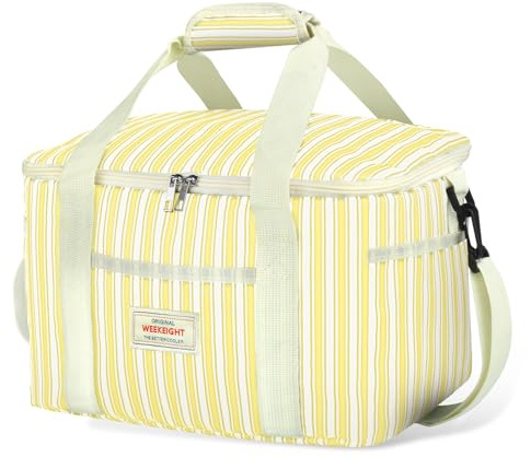 Beautyshow Kühltasche, 15L Faltbar Isoliertasche, Wiederverwendbare Isolierte Lunchtasche, Tragbare Thermotasche mit verstellbarem Schulterriemen für Schüler Büro Picknick Strand Auto Reise