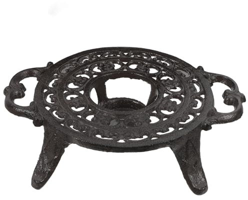 BESPORTBLE Tea Pot Warmer Decorative Candle Holder Cast Iron Tripod Rack for Brewing Tea Coffee Warming Milk Elegant Food Warmer for Home Decor and Cozy Atmosphere