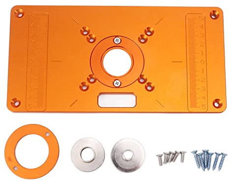Router Table Insert Plate | Aluminum Alloy Flip Board for Wood Milling & Trimming | Long - lasting Router Plate for Home Workshop/Factory/Repair Shop | 15 Accessories Included