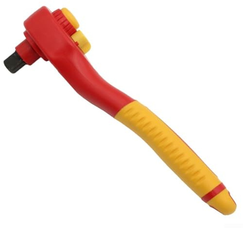 Clé à cliquet isolée de qualité professionnelle pour électriciens 1000 V Fonctionnement sûr avec poignée en TPE (10 mm)
