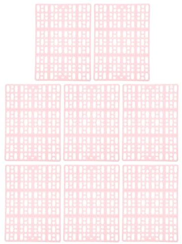 FRCOLOR Lot de 8 Tapis de Antidérapants Modulables pour Cages à Lapin et Petits Animaux, Plastique Résistant, Couleur Rose, Tapis de Drainage pour Litière, Accessoires pour Hamsters