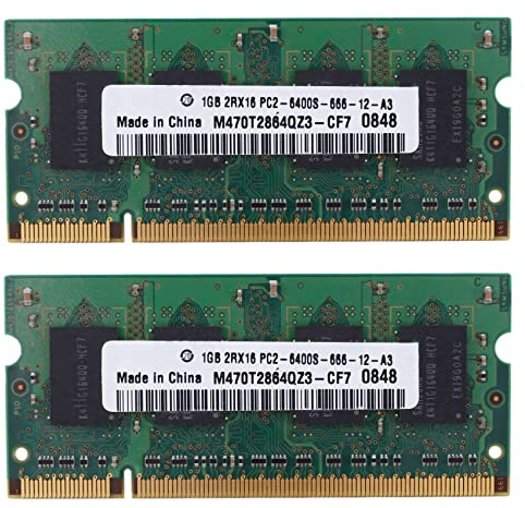 Xnuiasqe 2X Memoria RAM DDR2 da 1 GB per Notebook 2RX16 800 MHz PC2-6400S Memoria per Laptop SODIMM da 200 Pin