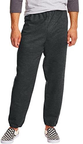 Hanes Fleece Sweatpants, EcoSmart Athletic Lounge Pants for Men, 32 (1 Or 2 Pack) Pantaloni da Ginnastica, Carbone Heather, Confezione da 1, XXL Uomo