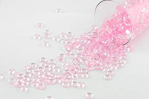 Creativery ca.100g Beutel Tautropfen ca. Ø 7 mm Raindrops Kristalltau Deko Streudeko Granulat Dekogranulat transparent (Hellrosa 150)