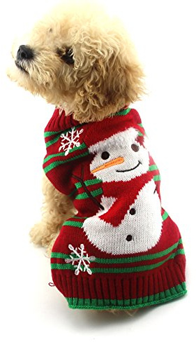 NACOCO Dog Snow Sweaters Snowman Sweaters Xmas Dog Holiday Sweaters New Year Christmas Sweater Pet Clothes for Small Dog and Cat(Snowman, 2XL)