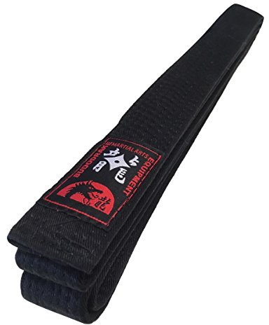 Budodrake Schwarzgurt 4 cm breit, Karate Judo Taekwondo Aikido schwarzer Gürtel