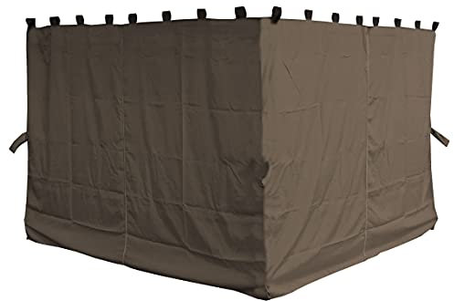 QUICK STAR 4 Seitenteile für Pavillon Nizza 3x4m Seitenwand Taupe/Beigegrau RAL 7006
