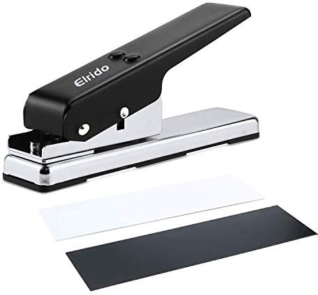 Elrido Gitarrenplektren Maker DIY Gitarre Plektrum Punch Cutter mit 2 Plektron Blatt, Gitarrenplektren machen Werkzeug Stanzer Punch perfekt jedes Mal 1.5mm schwarz