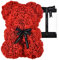 AZXU - Orsacchiotto composto da rose artificiali, per anniversari, regalo per mamma, confezione regalo trasparente inclusa - Rosso