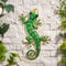 Creekwood Glas-Wandkunst – Gecko-Kunst – Gartendekoration, Outdoor- und Heimdekoration, Metall-Kunstwerke für Gartenhaus, Gartenzaun, Wandbehang, dekorative Gartengeschenke – (24 x 39 cm)