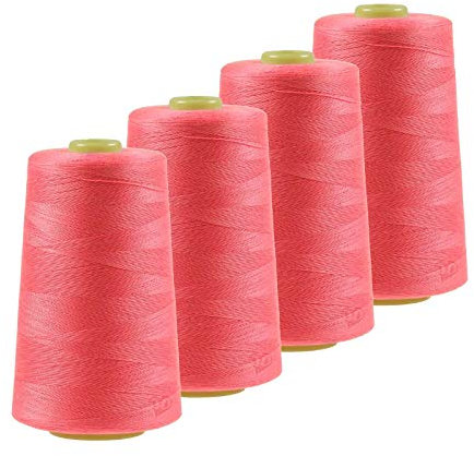 4 x 4572m Qualitäts Overlock-Garn Overlock-Nähgarn Oeko-Tex Farben 661 bis 700, Farbe:A669 neonpink