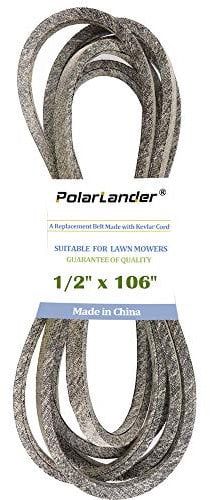 PolarLander Courroie de Carter de Coupe en Kevlar 1/2 x 106 Remplacer pour Toro 108-2716, Ariens 21546607, AYP 405143 584453101, Craftsman 7133156, Husqvarna 532405143 584453101, AYP 46 Deck, 2007