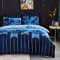 TT Global Bleu Housse de Couette Boho Imprimé en Microfibre 200x200cm à Motif 3D Géométrique - Parure de Lit 2 Personnes avec Fermeture Éclair - avec 2 Taie d'oreiller 50x70cm