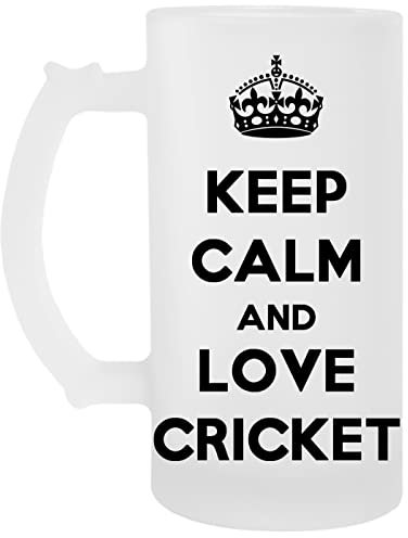 Keep Calm And Love Cricket Transparent Bier Becher Beer Mug