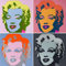 French Unicorn Poster Andy Warhol Porträt vierkritisch Marilyn Monroe Pop Art 60er Vintage
