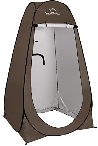 Your Choice Pop Up Privacy Shower Tent - Portable Changing Tent for Camping, Beach & Hiking - 6.2FT Lightweight with Carry Bag, Quick Setup & Full Coverage - Brown