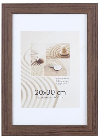 KM Foto Bilderrahmen Holz Plexi Acryl Rahmen quadratisch Collage Wanddeko Poster S215: Farbe: Eiche | Format: 30x45