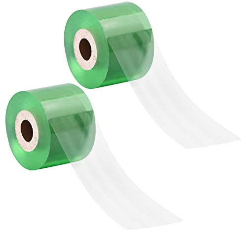 2 Rolle Pfropfband Selbstklebend, Transparentes Feuchtigkeitsbeständiges Veredelungsband Fuß Pfropfen Dehnbare Band, Pflanze Reparatur Band für Garten Obstbaum Graft, 100M*4cm