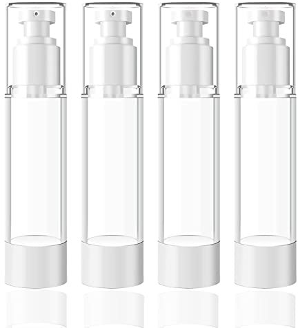 CandyAlley 4 Stük Leere Reiseflaschen Shampoo Flaschen zum Befüllen, Pumpspender, 50ml Pumpflasche für Lotion, Foundation, Essenz, Creme, Kosmetik, Reiseshampoo
