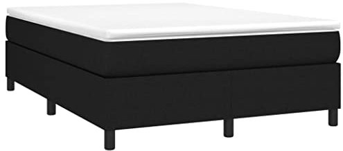 vidaXL Bettgestell, Polsterbett Bett für Schlafzimmer, Bettrahmen mit Lattenrost, Schlafzimmerbett Doppelbett, Schwarz 140x190cm Stoff